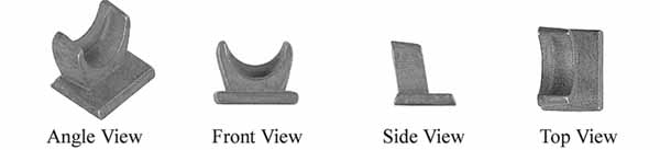 Rear sight,
Tall Semi-Buckhorn,
wax cast steel